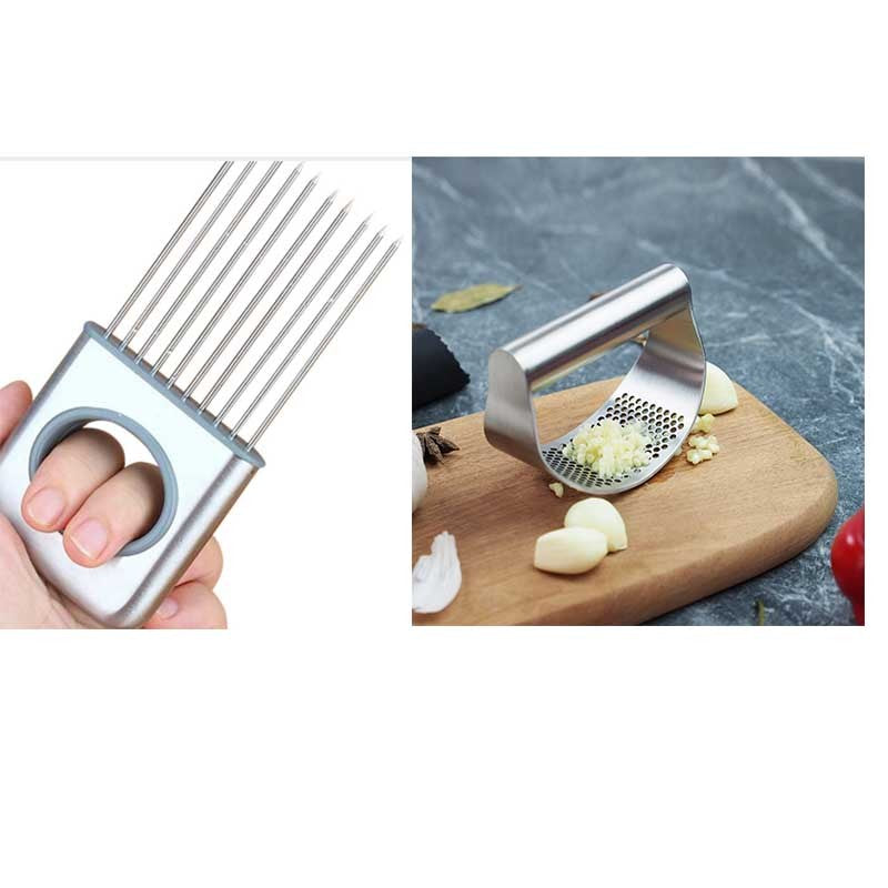 Bundle - garlic Press, Onion Fork