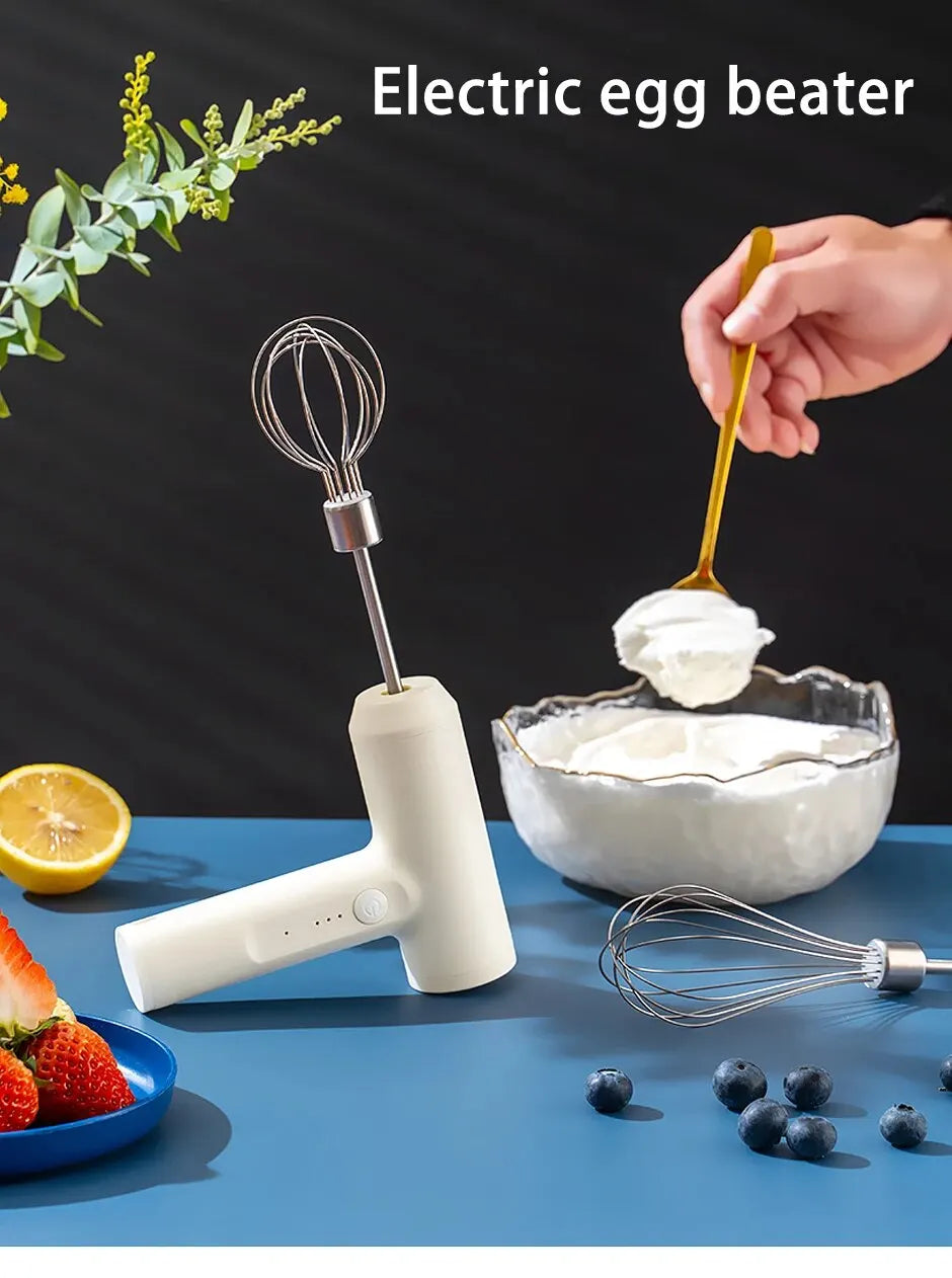 Wireless Electric Food Mixer - Portable 3 Speeds Egg Beater