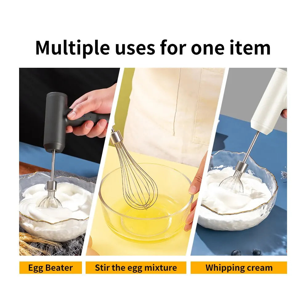 Wireless Electric Food Mixer - Portable 3 Speeds Egg Beater