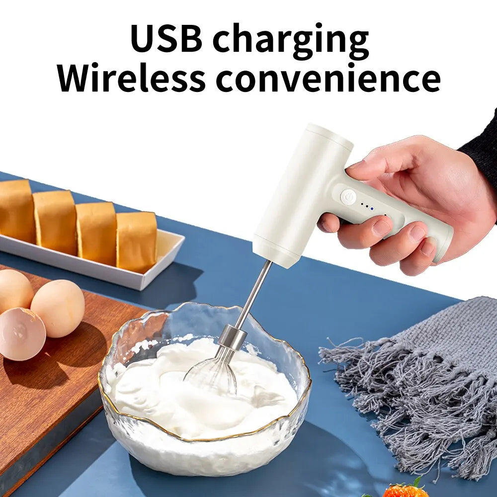 Wireless Electric Food Mixer - Portable 3 Speeds Egg Beater