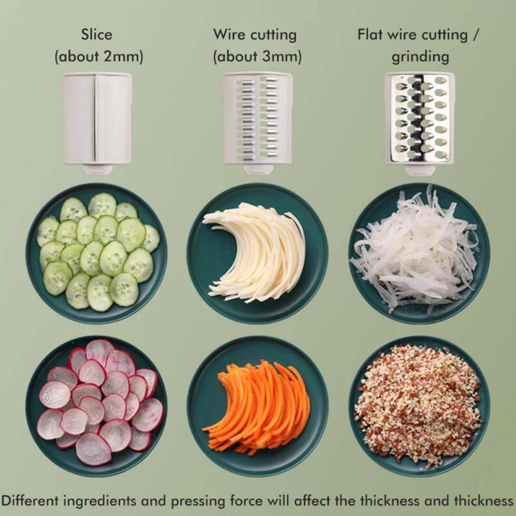 Multifunction Vegetable Cutter Slicer Hand Rotary Grater Shredder Roller